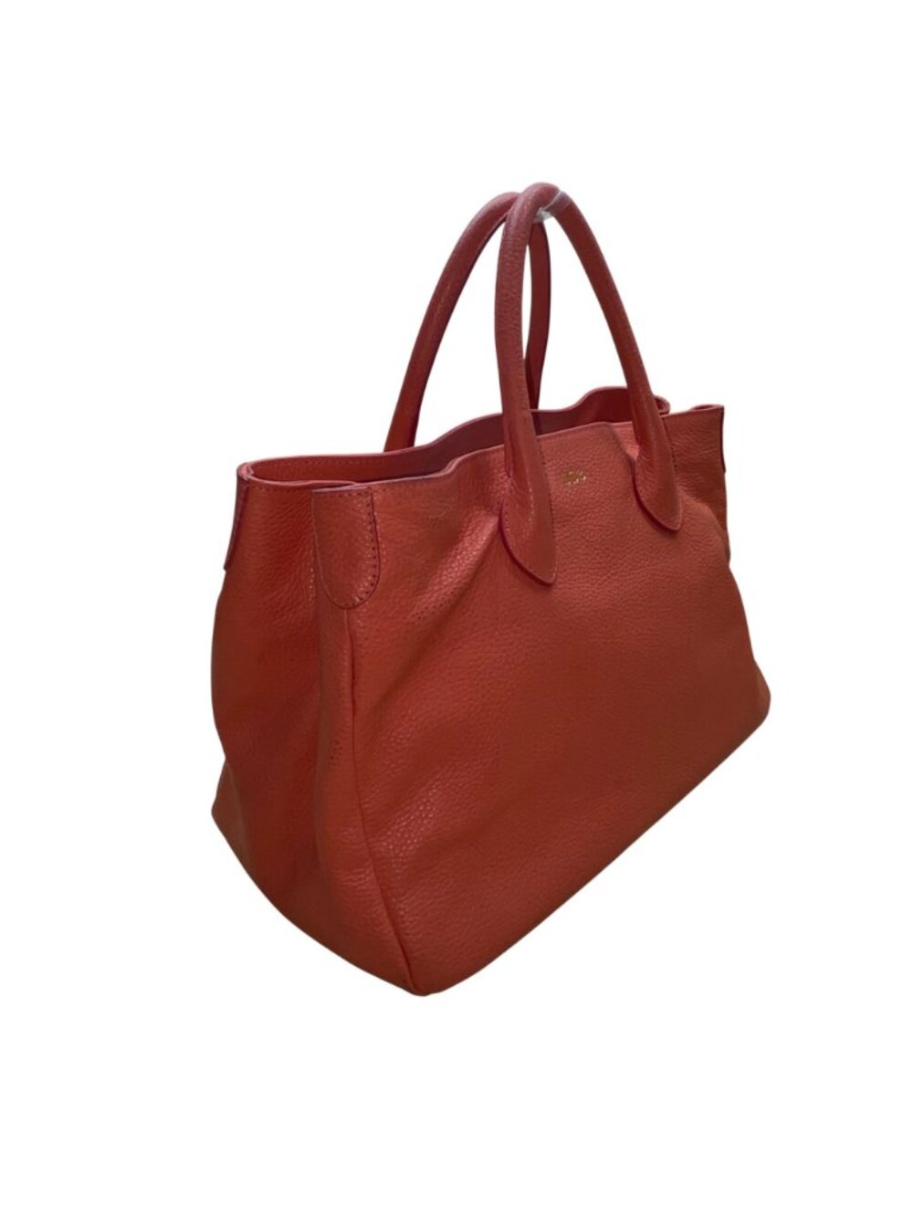 Mark & Graham Women’s Red Leather Gold BCB Initial Details Tote Bag Size L - Picture 2 of 13